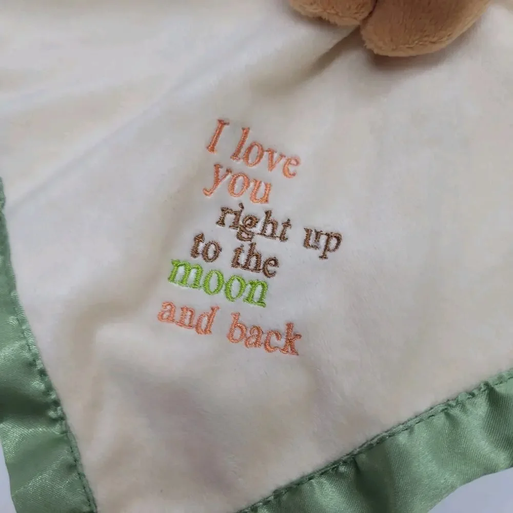 Guess How Much I Love You Bunny Rabbit Plush Security Baby Blanket Lovey Green